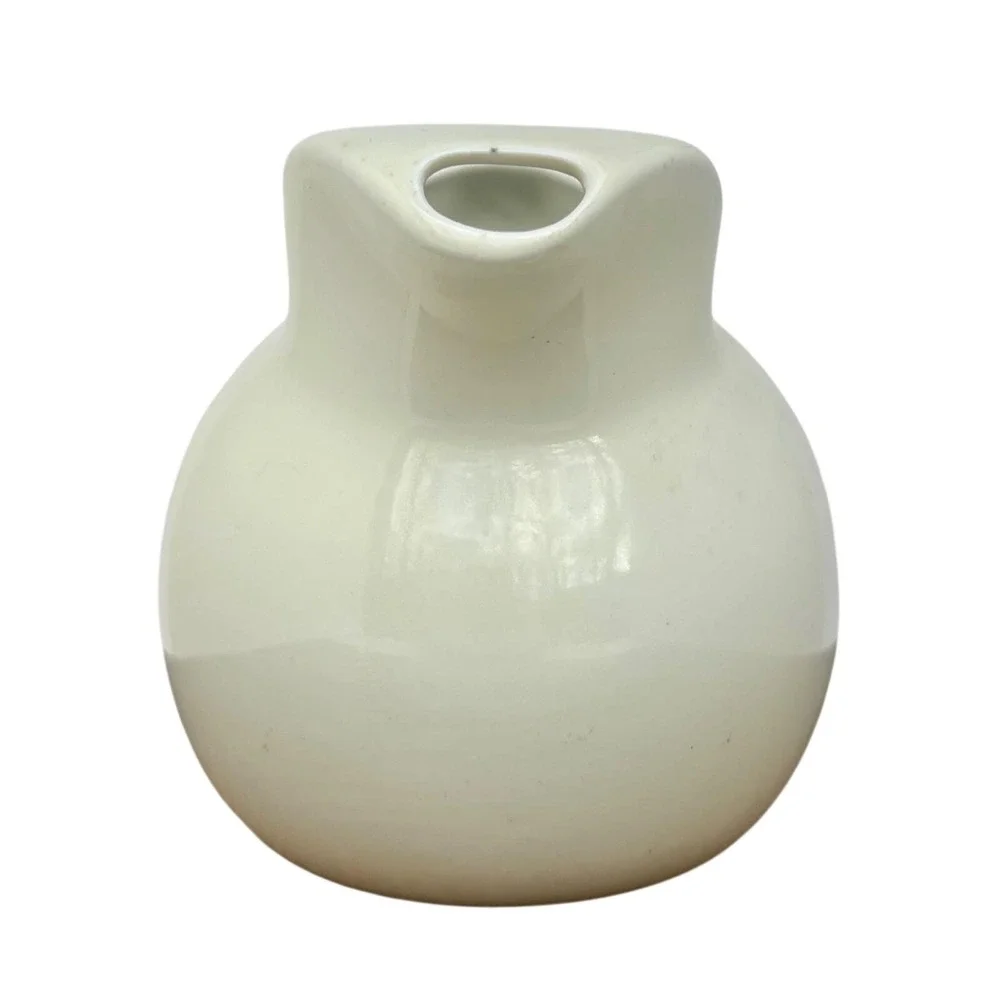 Ball Pitcher Hall China 633 Ivory Ceramic Mid Century Modern Made in USA Vintage